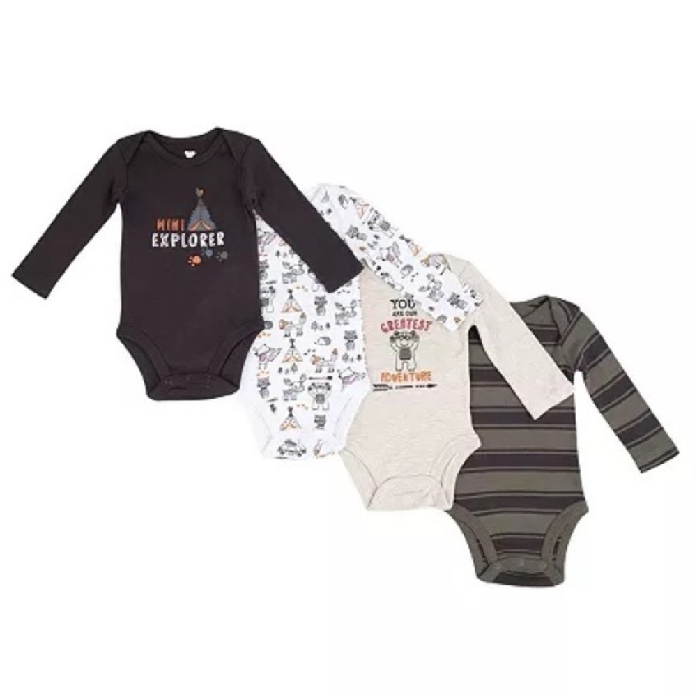 KOALA BABY Boys 4 Pack Explorer Bodysuit Set -